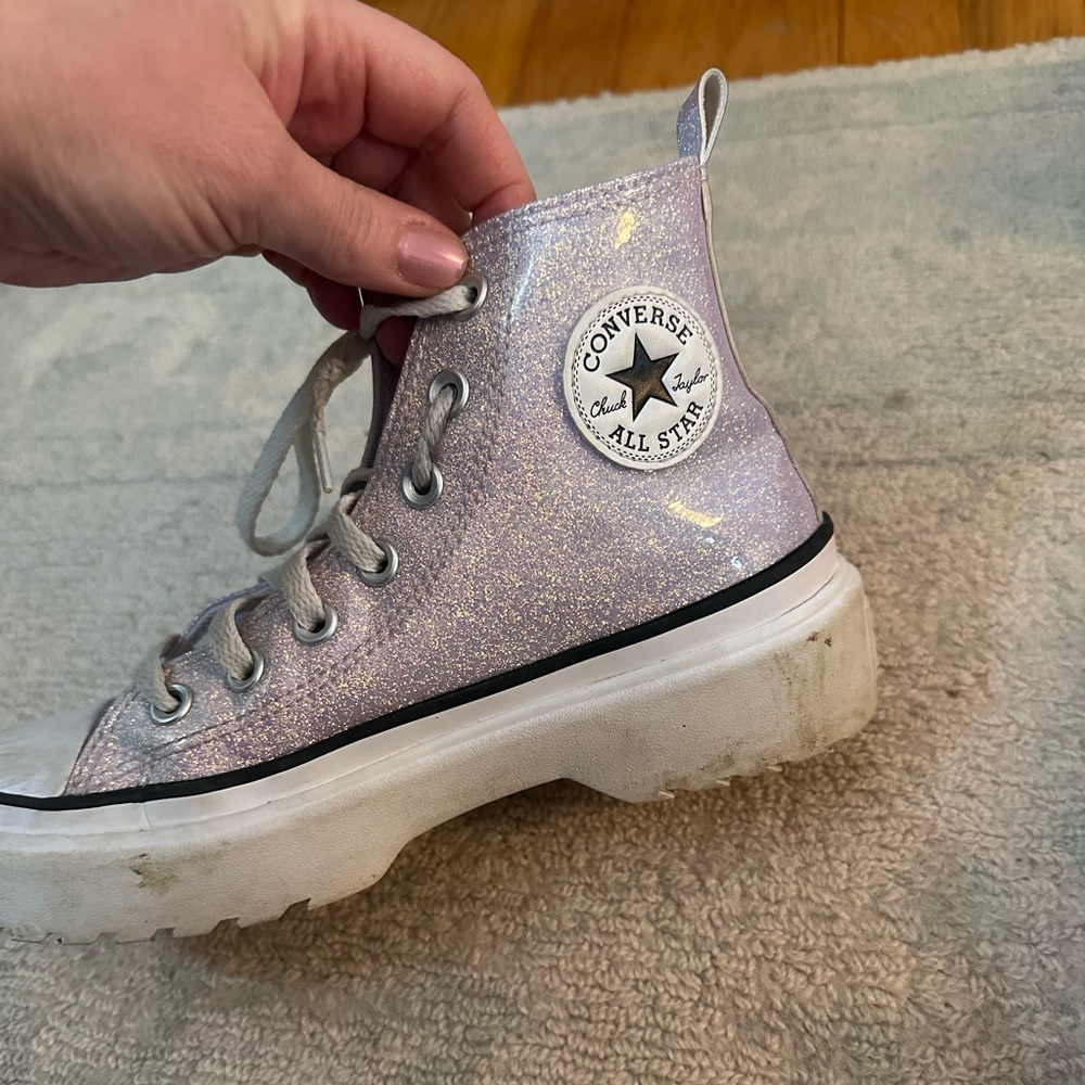 Purple sparkle converse